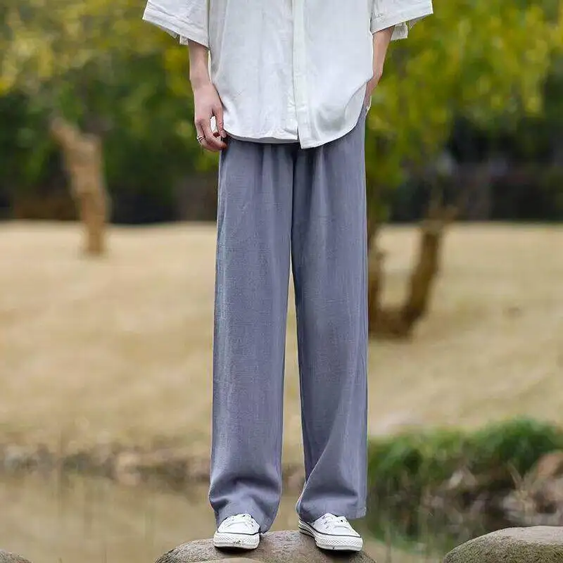 

Мужские летние брюки из чистого льна премиум-класса, свободные, тонкие, прямые, в стиле CleanFit, для повседневной носки