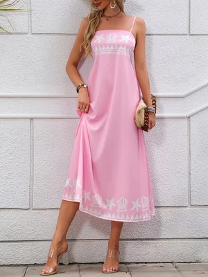 Elegant Bohemian Floral Print Dress Casual Party Wear Full Body Geometric Patterned Fabric Backless Beach Evening Outfits