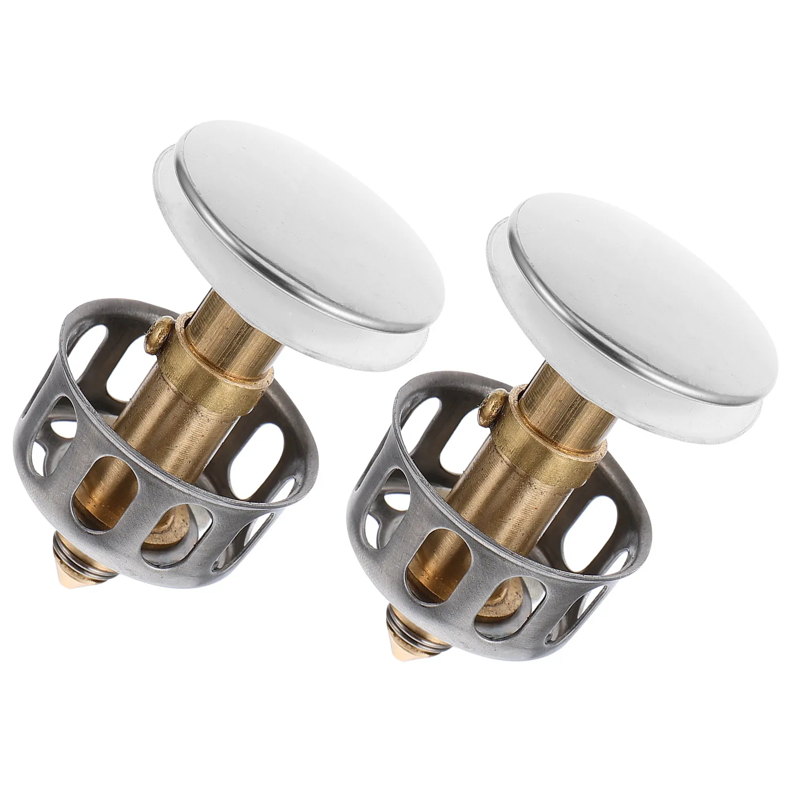 

2pcs Press-Type Bounce Core Durable Kitchen Bathroom Laundry Sink Drain Filter Universal Strainer Wash Basin Bounce Plug
