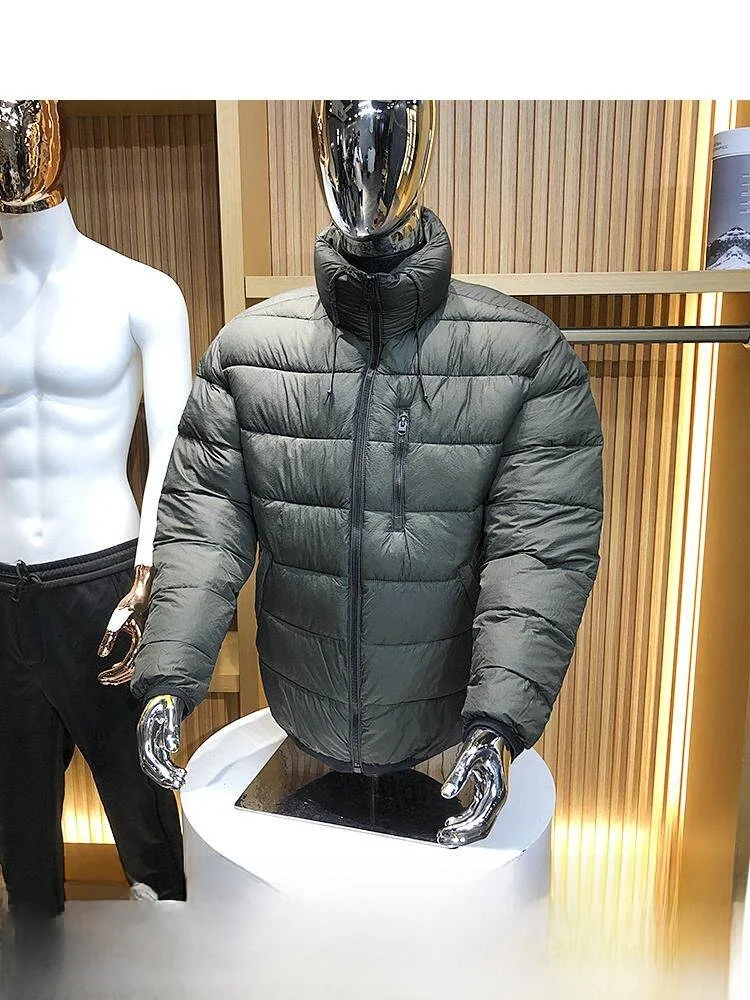 Thiened Winter New Sle Men's Cotton Jaet Bread Sle Warmth Du down Alternative Tagl Stand Fit Cleanlook