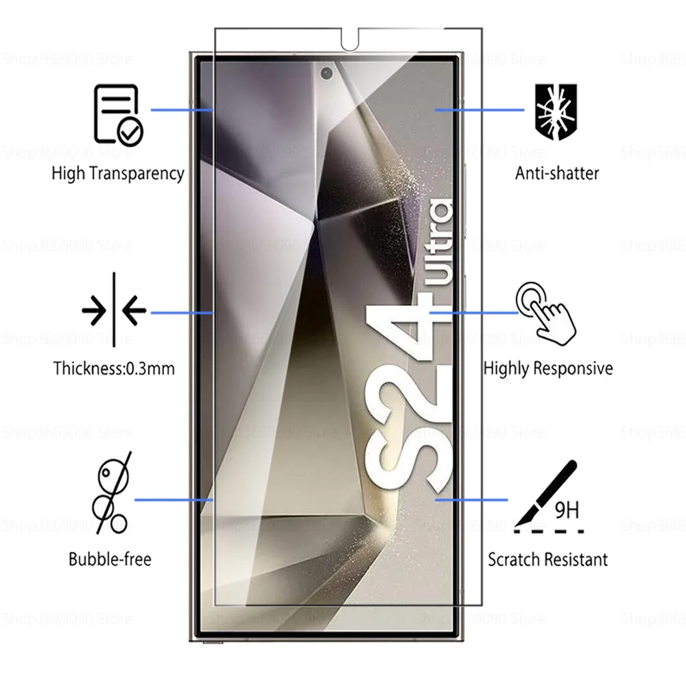 Do Samsung Galaxy S24 Ultra Glass 3 szt. Hartowana folia ochronna na ekran Samung S24 Plus S 24 Ultra 5G osłona pancerza