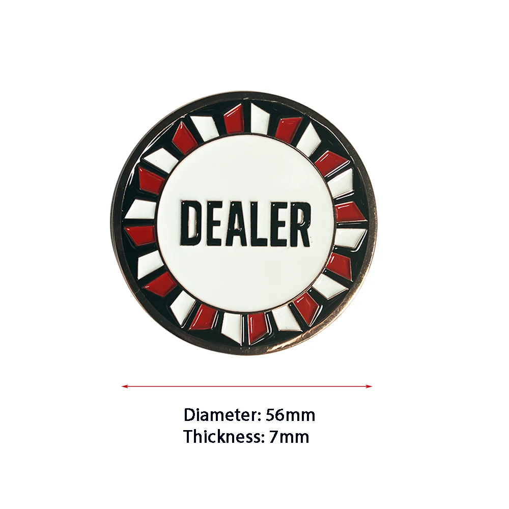 56mm Metal Dealer Codes Texas Hold'em Poker Accessories Poker Presses Texas Hold'em Poker Chip Coins Game Collectible Coins