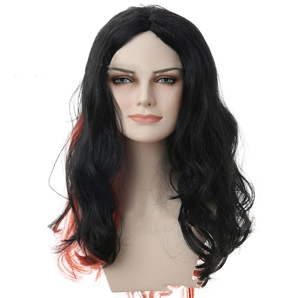 Women Colored Wigs Trendy Long Curly Wavy Hair Wigs Multi Color Rainbow Synthetic Hair Wigs For Cosplay