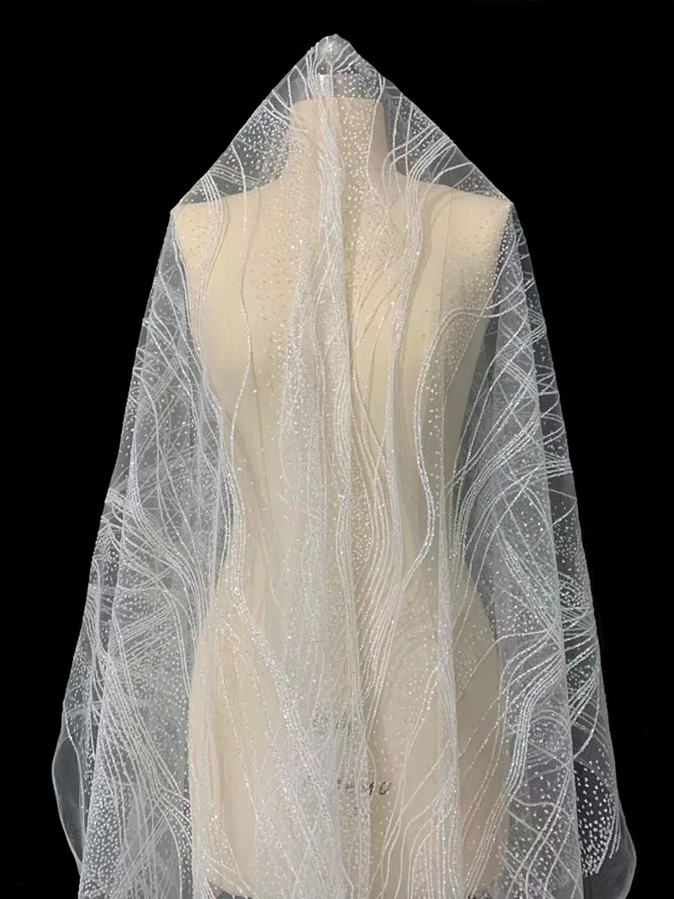 Netzstoff mit Paillettenstruktur, Wasserwellengarn, Hochzeitshintergrunddekoration, Kunstmode, kreativer Bronzing-Stoff, Streusegold – Detail 3