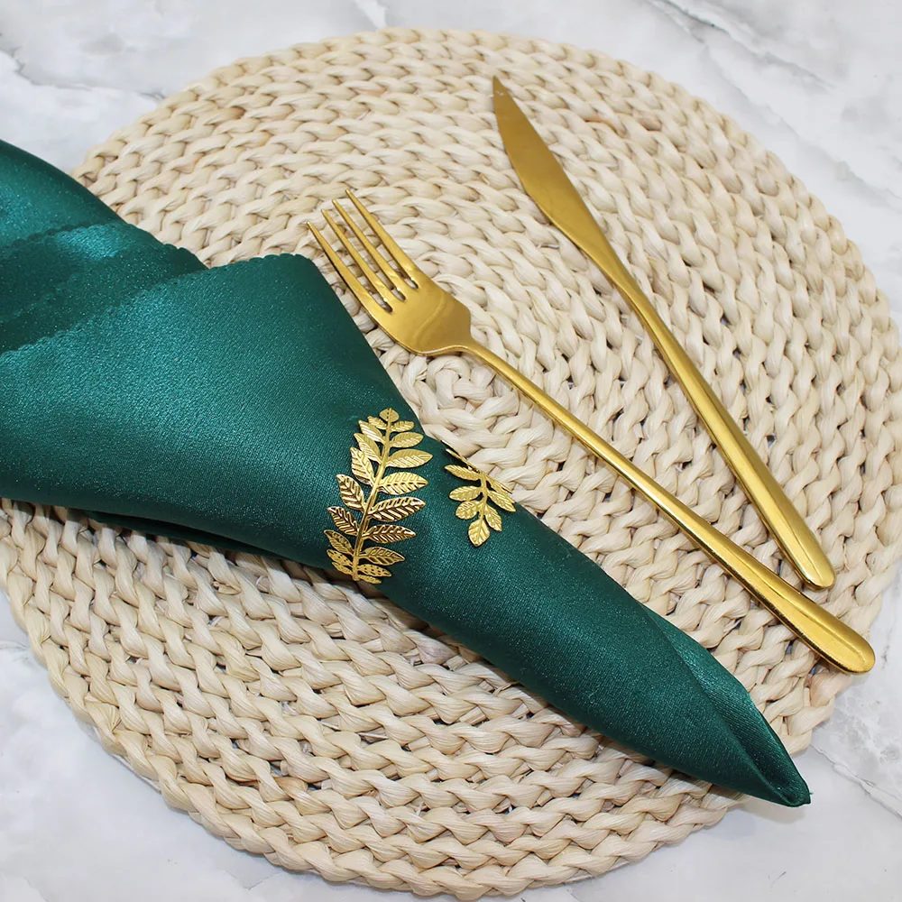 20Pcs Thanksgiving Napkin Ring Gold Leaf Napkin Holder Metal Autumn Leaves Napkin Buckle for Wedding Party Table Decoration