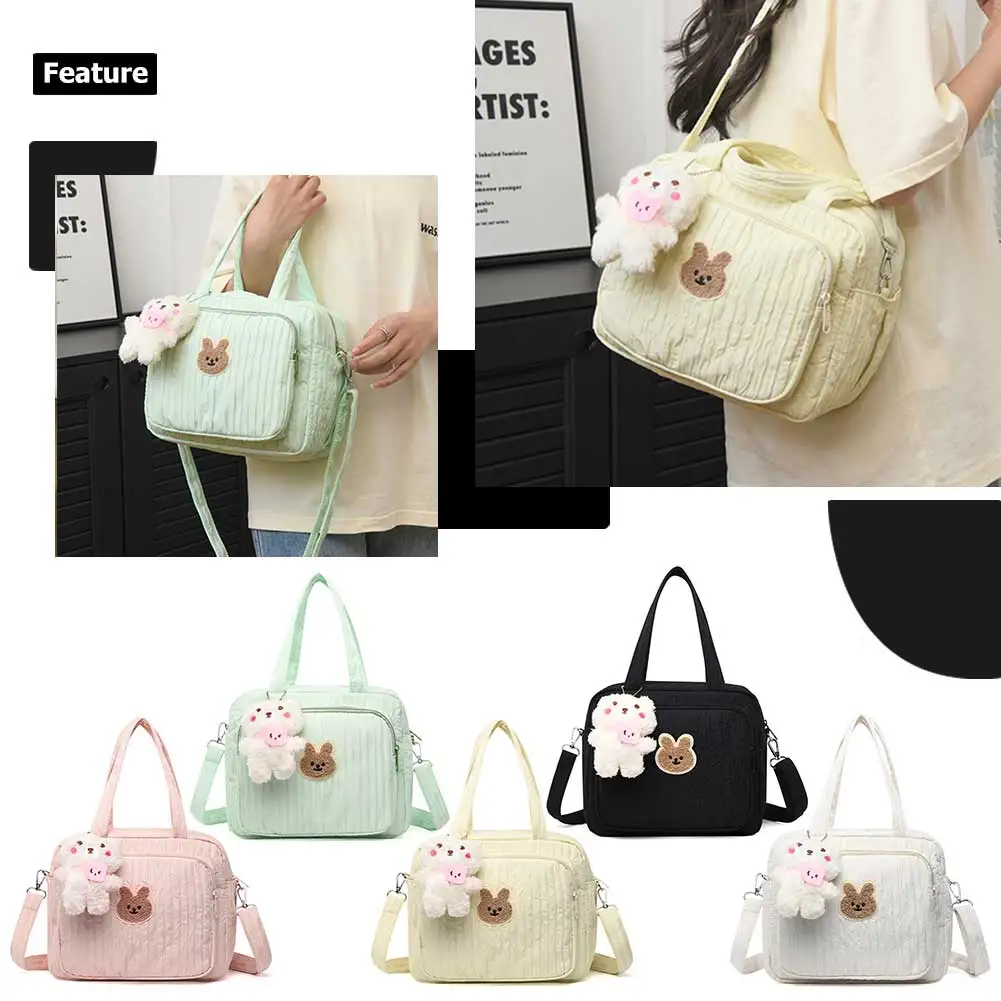 

Сумка для подгузников для мамы, портативная милая мультяшная многофункциональная сумка для детских подгузников большой емкости с подвеской, нейлоновая дорожная сумка для мамы