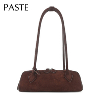 Customized Slender Sausage Shape French Niche Commuting Tote  Matting Chamois Long Handle Women Handbag Armpit Shoulder Bag