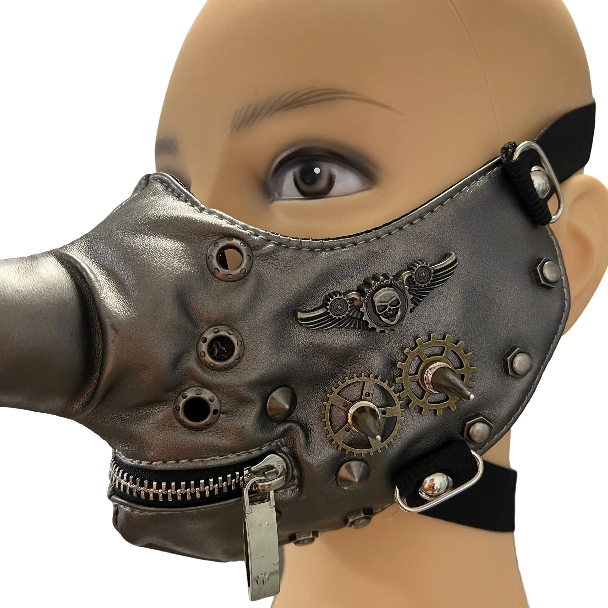 Styl Steampunk długi nos maska PU impreza z okazji Halloween element ubioru akcesoria rekwizyty do cosplay mężczyźni i kobiety maska motocyklowa