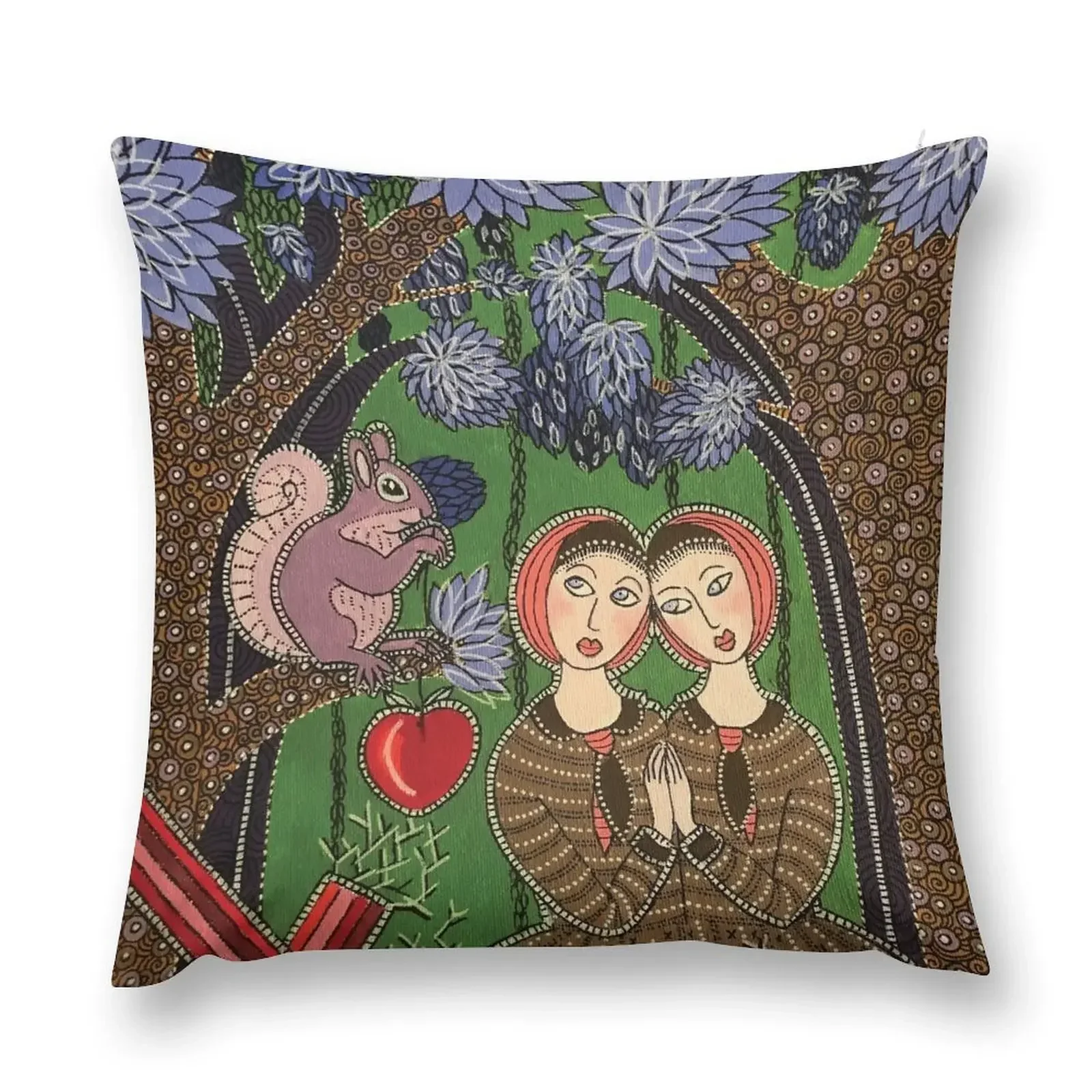 

The Squirrel Temptress. Acrylic On Canvas. Throw Pillow Sofa Cover Cushion Cover Christmas Pillow Covers pillow