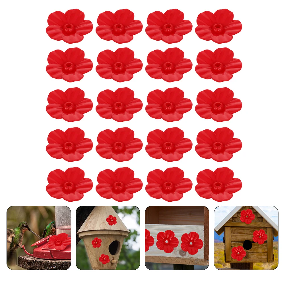 

30 Pcs Feeder Flowers Replacement Ornaments Bird Feeders for Outdoors Top Hat Adornment Plastic Accessory Parts Decor