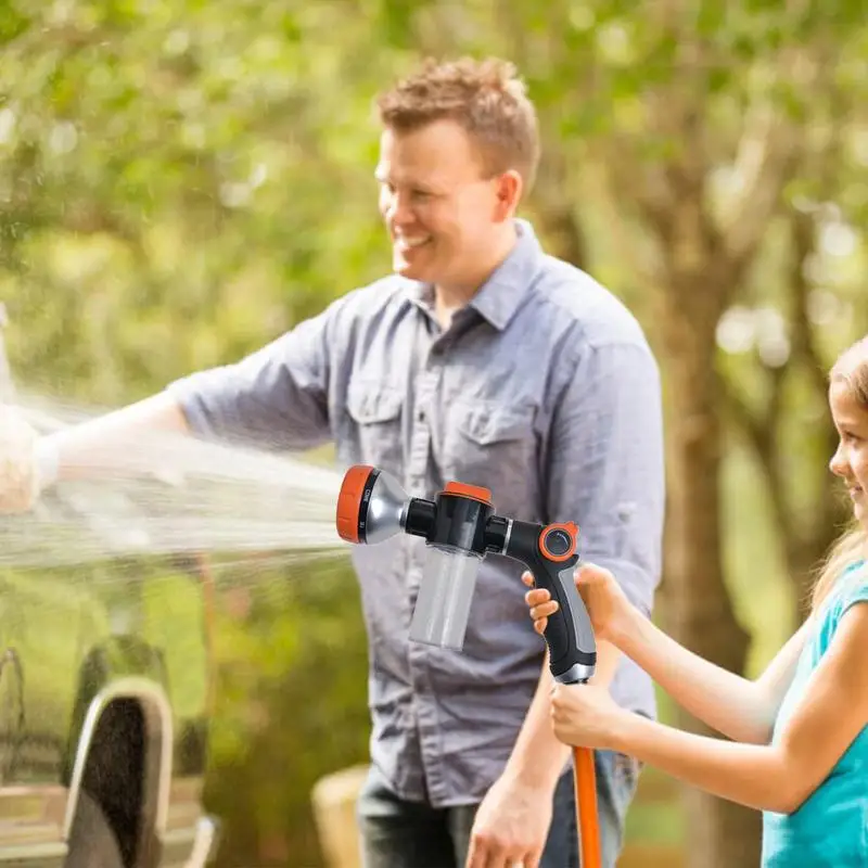 Gartenschlauch-Sprühdüse, 8 Sprühmuster, Auto-Hochdruckreiniger-Düse, Daumenkontrolldüse für die Tierwäsche mit 100 ml Flüssigkeitsflasche