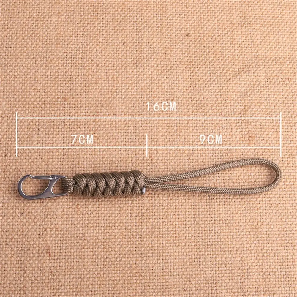 Snake Knot Paracord Keychain Outdoor Rope Handmade Braided Woven Keychain Metal Backpack Buckle Umbrella Rope Keyring