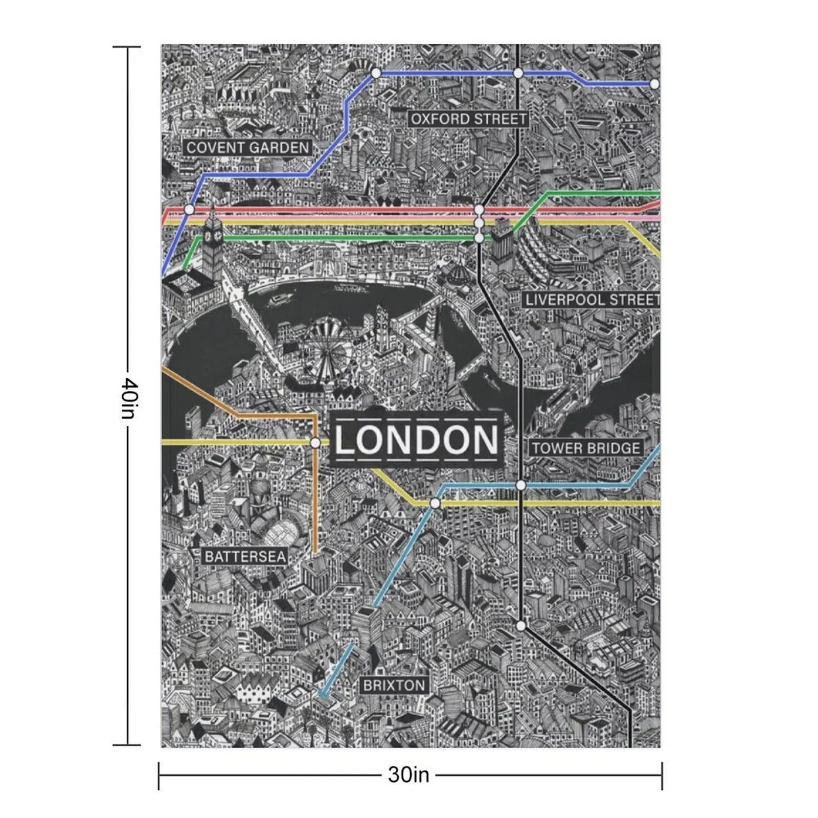 خريطة مدينة لندن رمي بطانية أفكار هدايا عيد الحب فروي بطانيات مخصصة فضفاضة #2