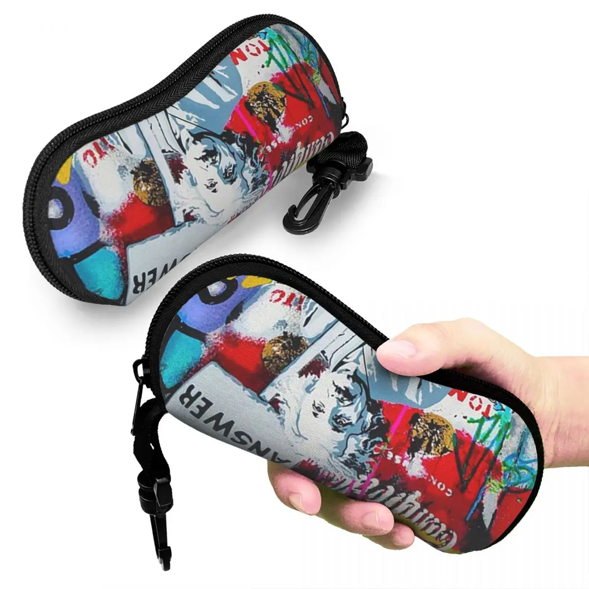 

Banksy Love Is The Answer Pillow03 Shell Glasses Case Protective Sunglasses Box Women Men Soft Eyeglass Bag Pouch