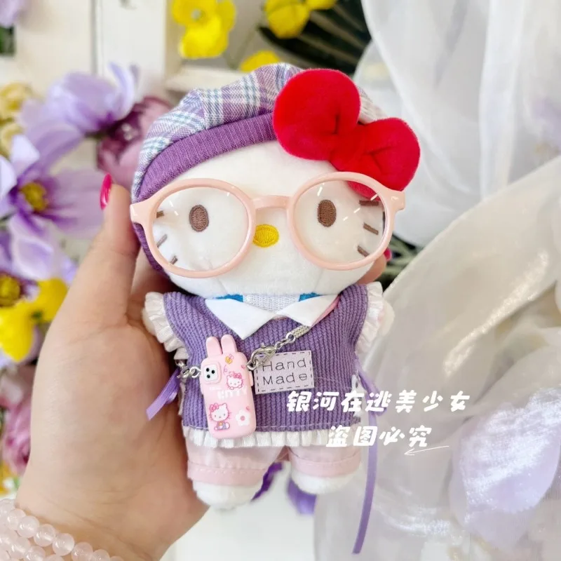 Uroczy breloczek z pluszową zabawką Hello Kitty Sanrio dla uczniów, śliczny, kreskówkowy, zawieszka do plecaka szkolnego, dekoracja, prezent dla dzieci.