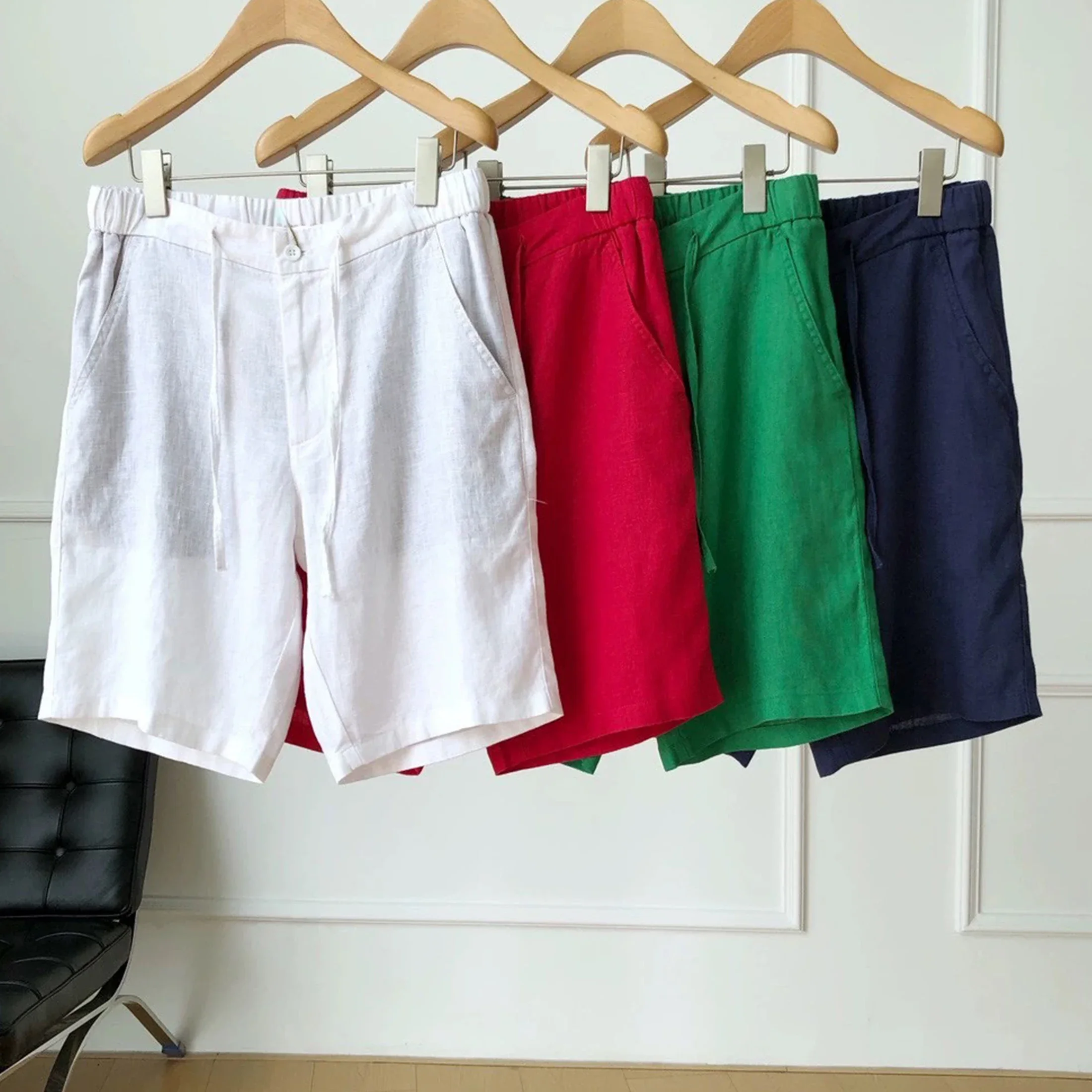 

NIGO Men's Summer Fashionable Retro Solid Color Pants With Linen Drawstring Loose Fitting Casual Shorts Ngvp #nigo8549