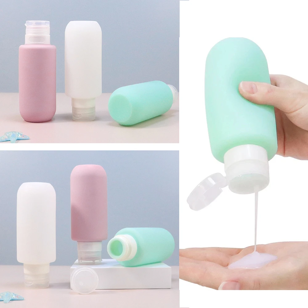 Soft Silicone Refillable Bottle 200ml Reusable Large Capacity Squeeze Tube Empty Shampoo Shower Gel Container Travel Accessories