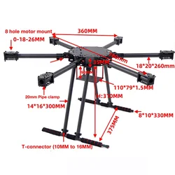 ZD700 700mm Ordinary and Upgrade Six-Axis Carbon Fiber Umbrella Folding Hexacopter Frame Kit w/ Landing Gear 20mm carbon tube