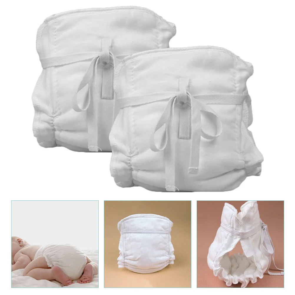 

2 Pcs Babies Newborn Nappies Swimming Trunks Reusable Infant Diapers Child Muslin Washcloths Baby