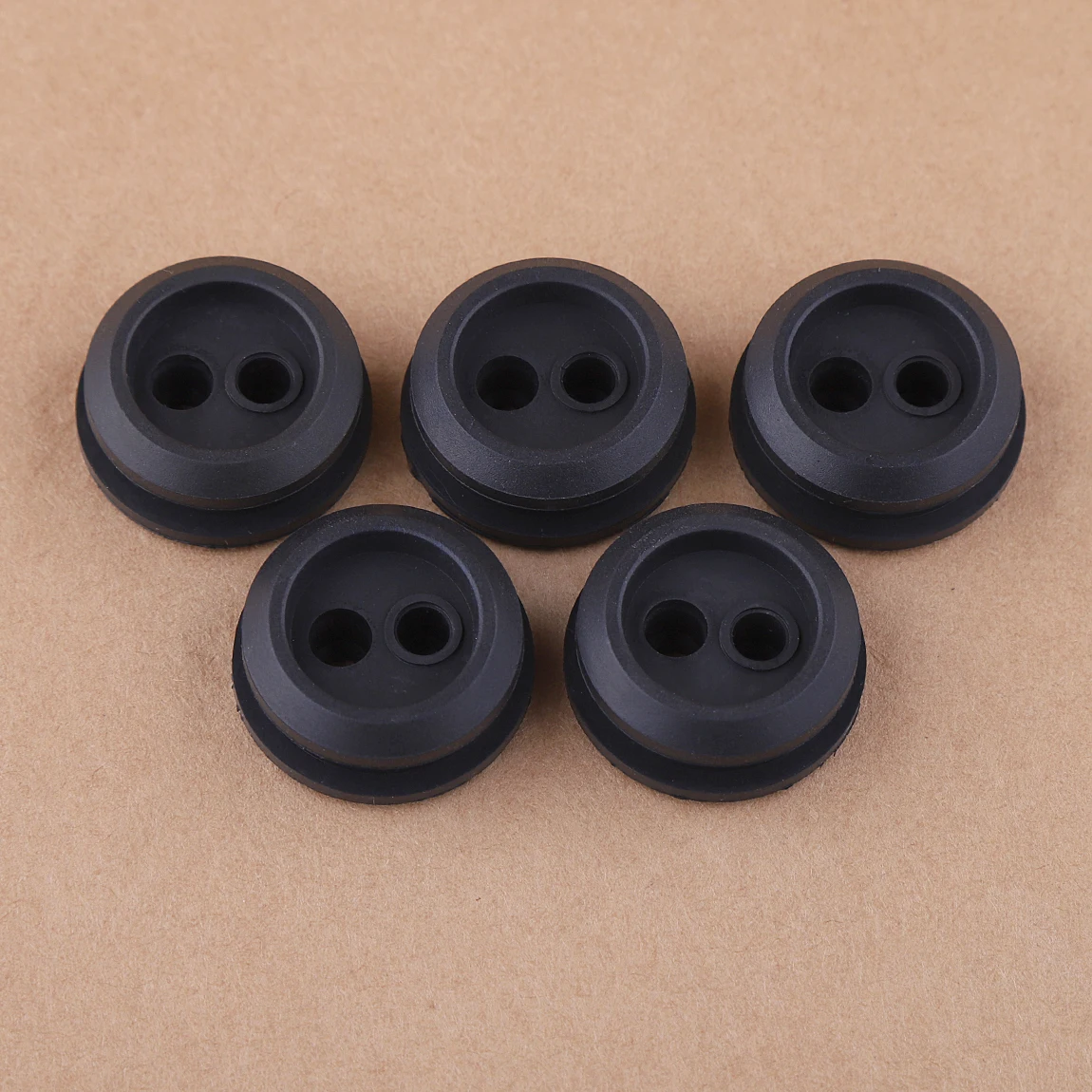 5pcs 2 Hole Rubber Fuel Gas Line Grommet Replacement Part For Chainsaw Brush Cutter Trimmer 20mm Black Garden Tool Part