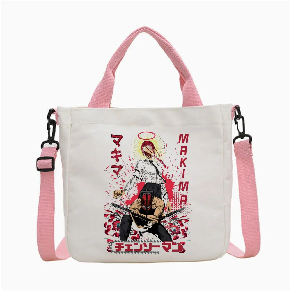 Chainsaw Man tote bag foldable shopper shopping bolsas de tela canvas  woman
