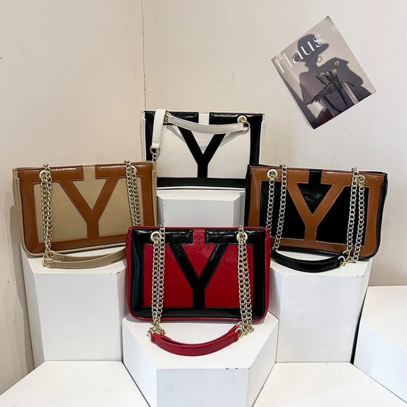 

Модная роскошная брендовая кожаная женская сумка на плечо, известная дизайнерская элегантная классическая повседневная сумка премиум-класса с деталями ​