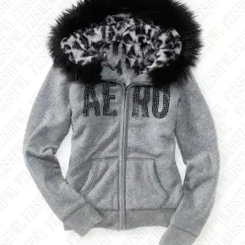 Y2K Women Hoodies Clothes Graphic Punk Hip Hop Gothic Vintage Faux Fur Collar Zip Up Hoodie Casual Harajuku Streetwear EMO Girl