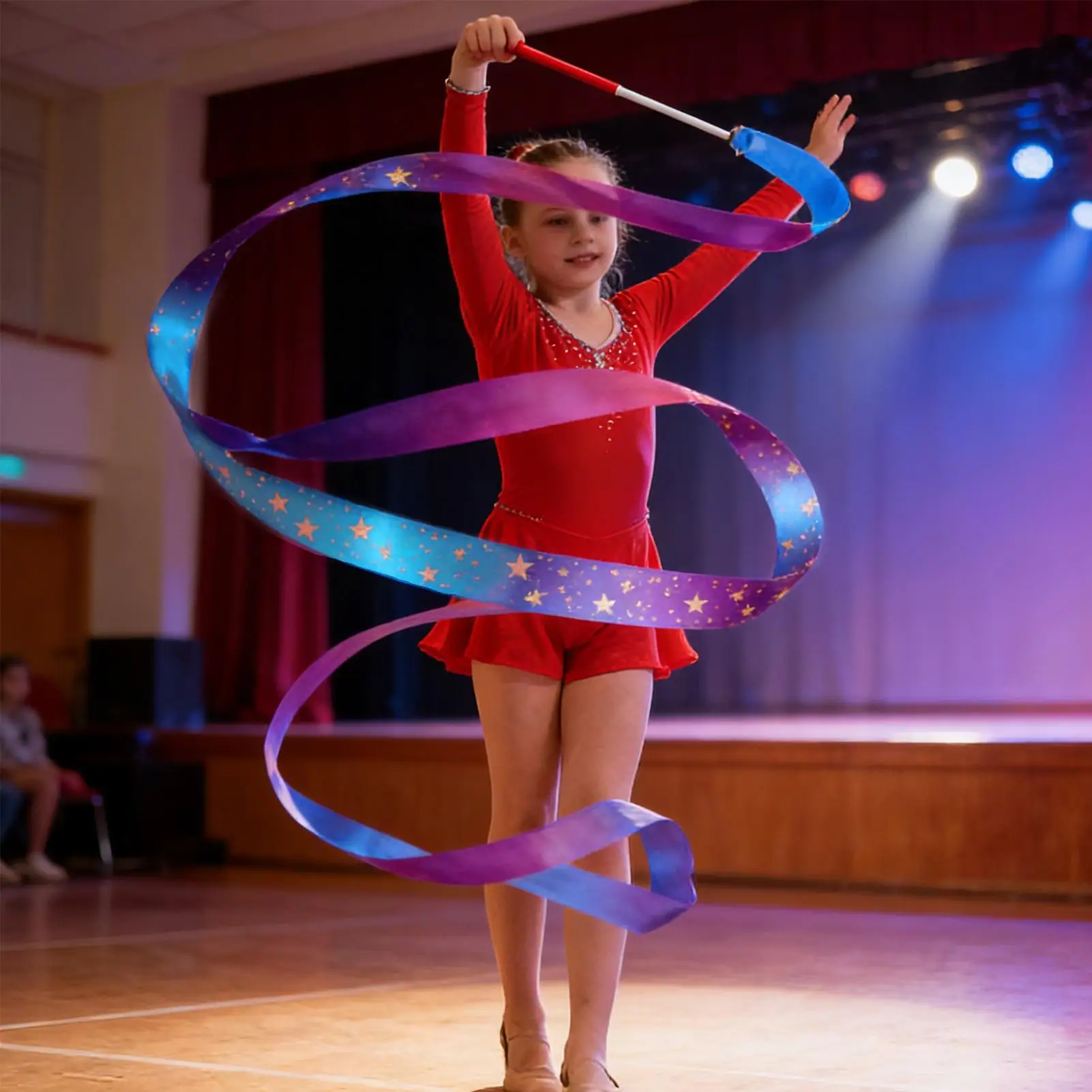 

Танцевальная лента, длинная блестящая складная градиентная вращающаяся лента-растяжки, палочки для танцоров, сувениры для вечеринок для вечеринок, классных комнат, талантов