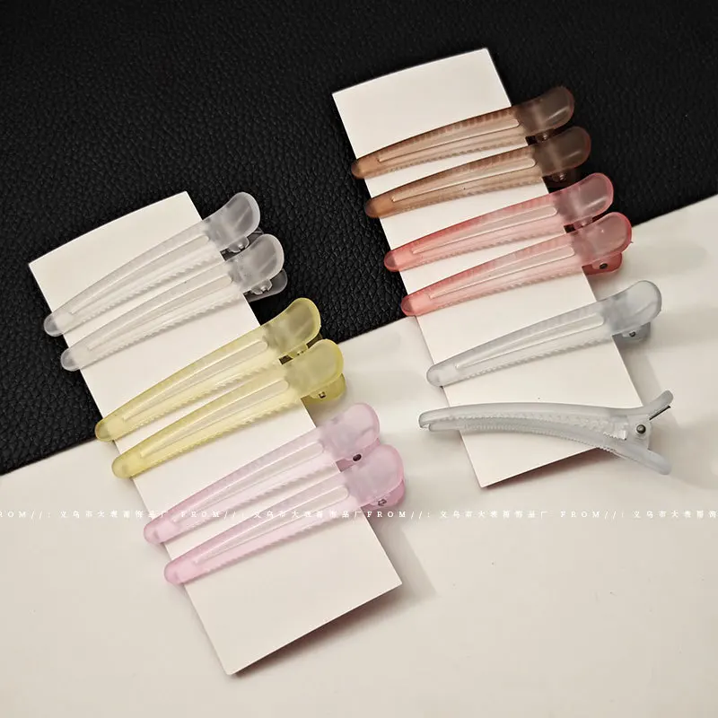 

2 шт., прозрачные матовые зажимы в виде утконоса, челка, заколка для макияжа, парикмахерские заколки для волос, заколка, головные уборы, модные аксессуары для укладки