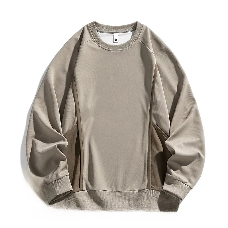 

plus Size Men's Hoodie Casual Long Sve Trendy Fat Workwear Spring Autumn Loose Fit Polyester round Ne Sweatirt