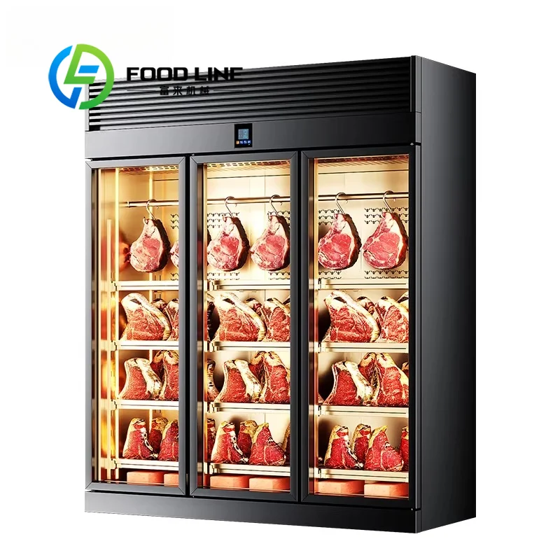 Vertical Dry Aging Cabinet Adjustable Shelves Uniform Air Circulation For Beef Pork And Gourmet Meat Storage Aging