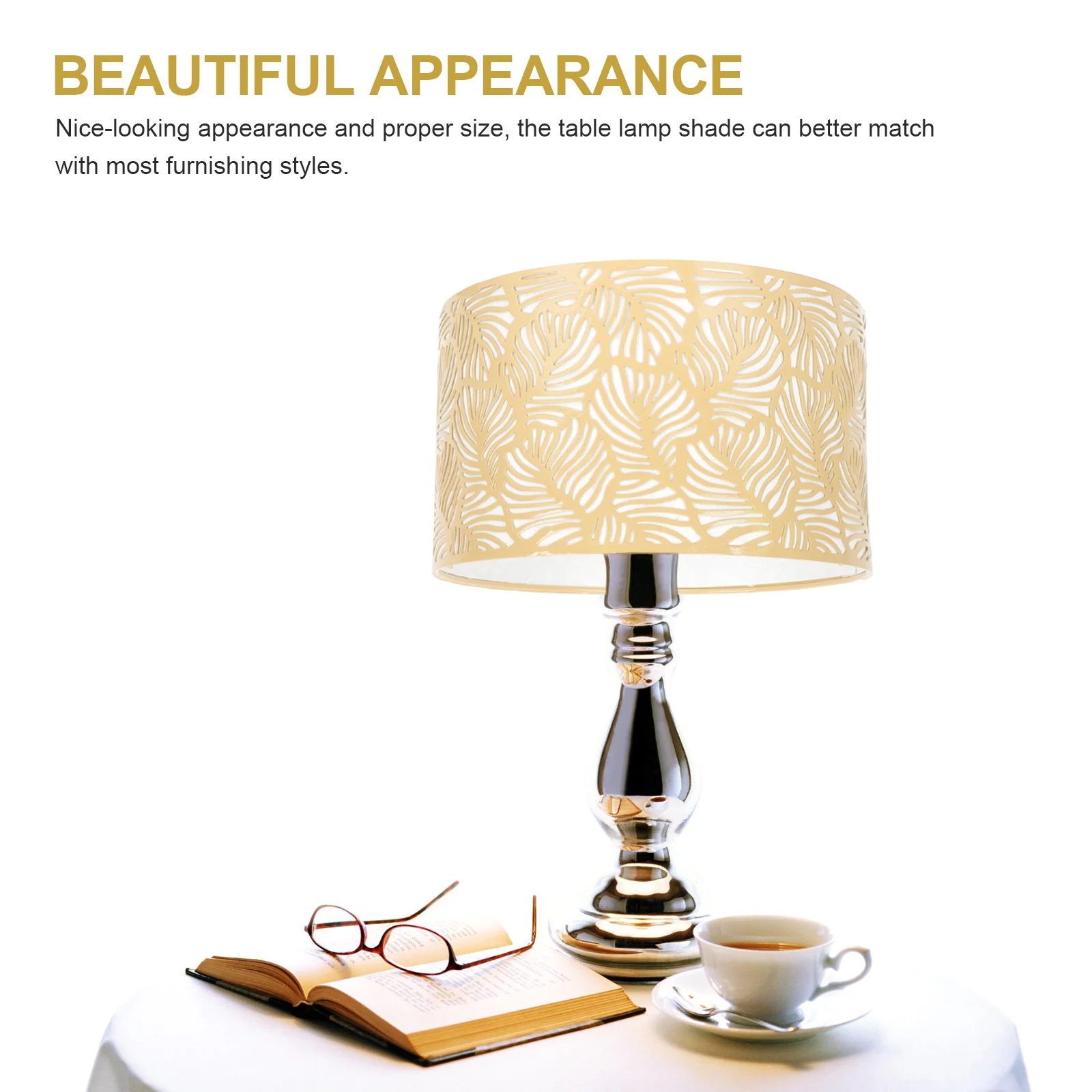 

Metal Lamp Shade Leaf Pattern Hollow Design For Table Floor Lamp Modern Lampshade Cover Small Drum Replacement E27