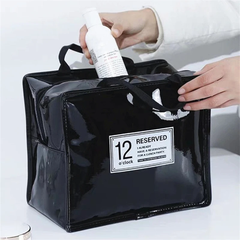 Waterproof Mirror Leather Makeup Bags Cosmetic Case Travel Toilety Organizer Bag Sundries Storage Handbag Large Capacity