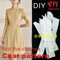 Sewing pattern for women's waist waist suit collar slim coat windbreaker clothing renderings 1:1 physical pattern BFY-368