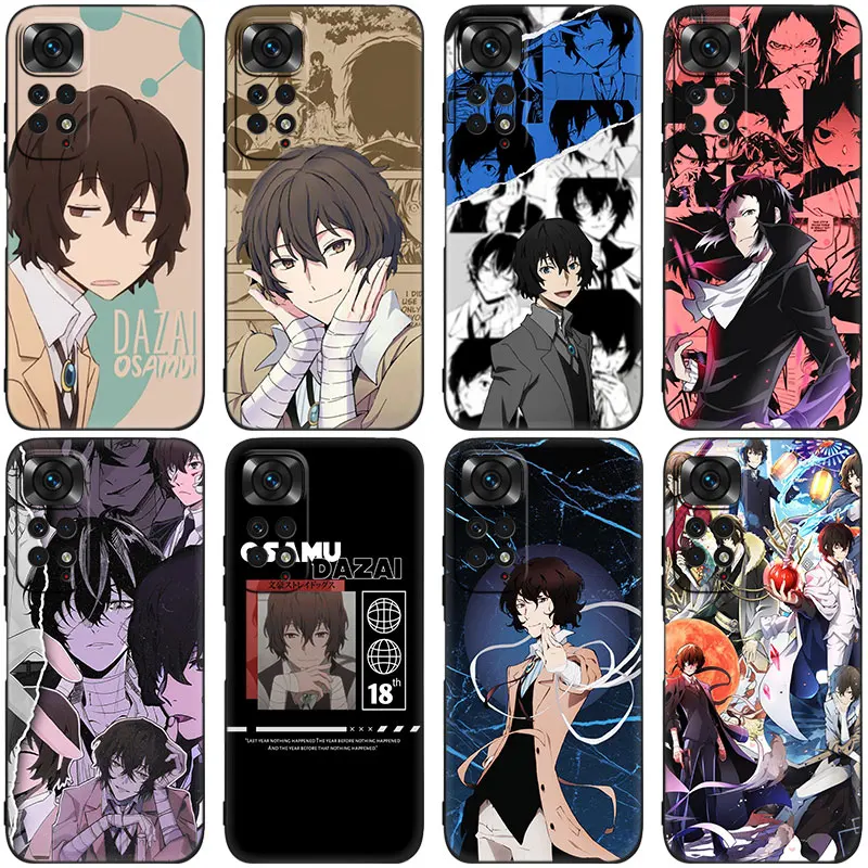 Anime Bungou Stray Dogs Dazai Osamu Black Phone Case For Xiaomi Redmi Note 12 + 11 11S 11T 11E 10 10T 5G 10S 9S 9 8T 7 6 Pro