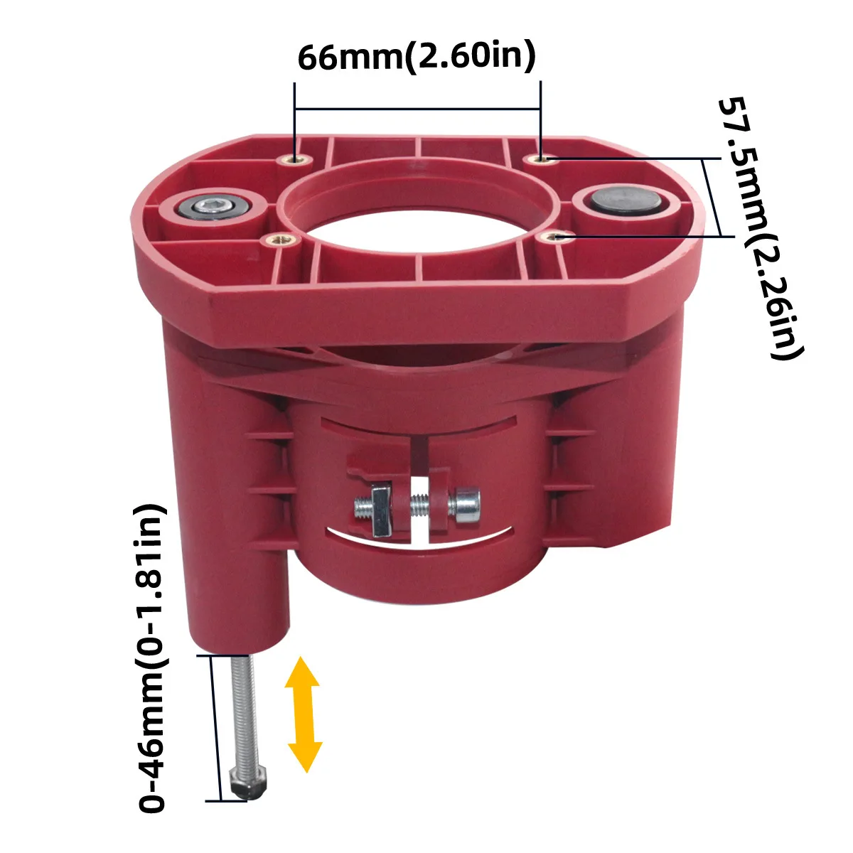 Router Lift Table Woodworking Lifting Platform Stand Support Max.46mm Lifting for 63.8-65.5mm Trimming Slotting Machine Red