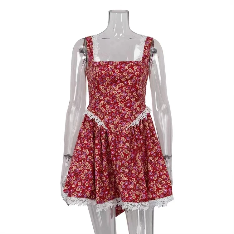 Sexy Bal bloemenprint ter Dr Street Sle hoge taille A-lijn ort rok voor 8-24 jaar oude vrouwen in de zomer