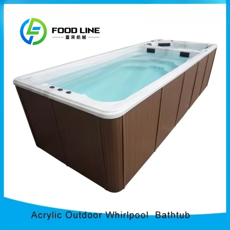Swim Spa Pool Whirlpool Bathtub Outdoor 8 Person Patio Backyard Heated LED Hot Tub Wholesale Supplier 220V Durable LED Light
