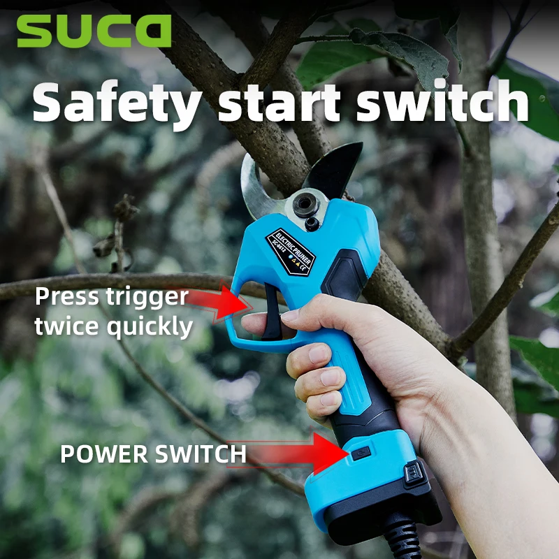 SUCA-8612 45 مللي متر مقص التقليم الكهربائي المقلم الكهربائي التقدمي قطر كبير مقص كهربائي مقص حديقة البطارية