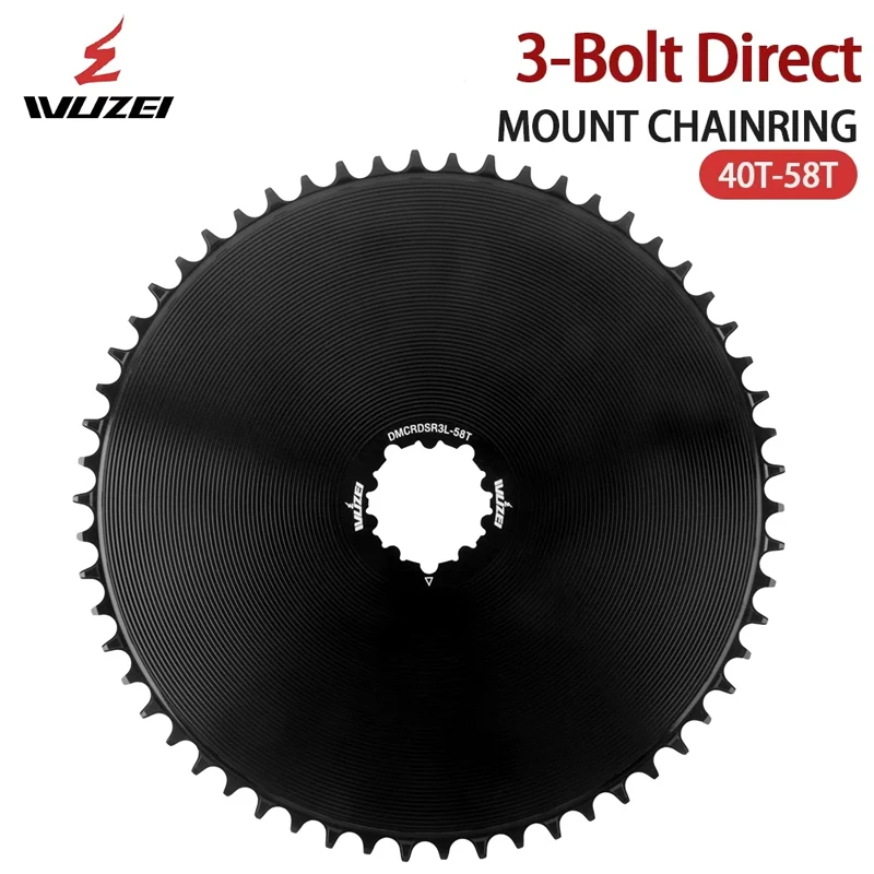 

WUZEI 4.2mm Offest 40-58T ChainWheel 3-Bolt Closed Chainring 9/10/11S Narrow Wide Direct Mount Sprocket Incompatible AXS Chain