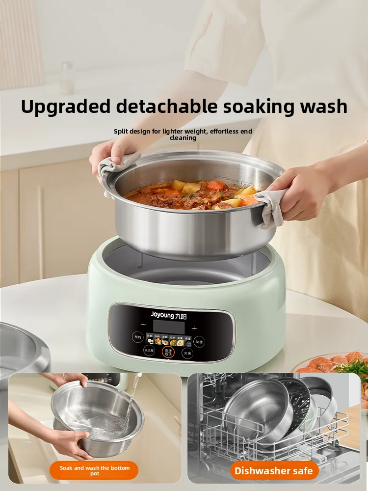 3-Tier Multifunctional Electric Steamer, Large Capacity All Steel Plastic-Free Split Steam & Cook Pot, Detachable & Easy to Clea