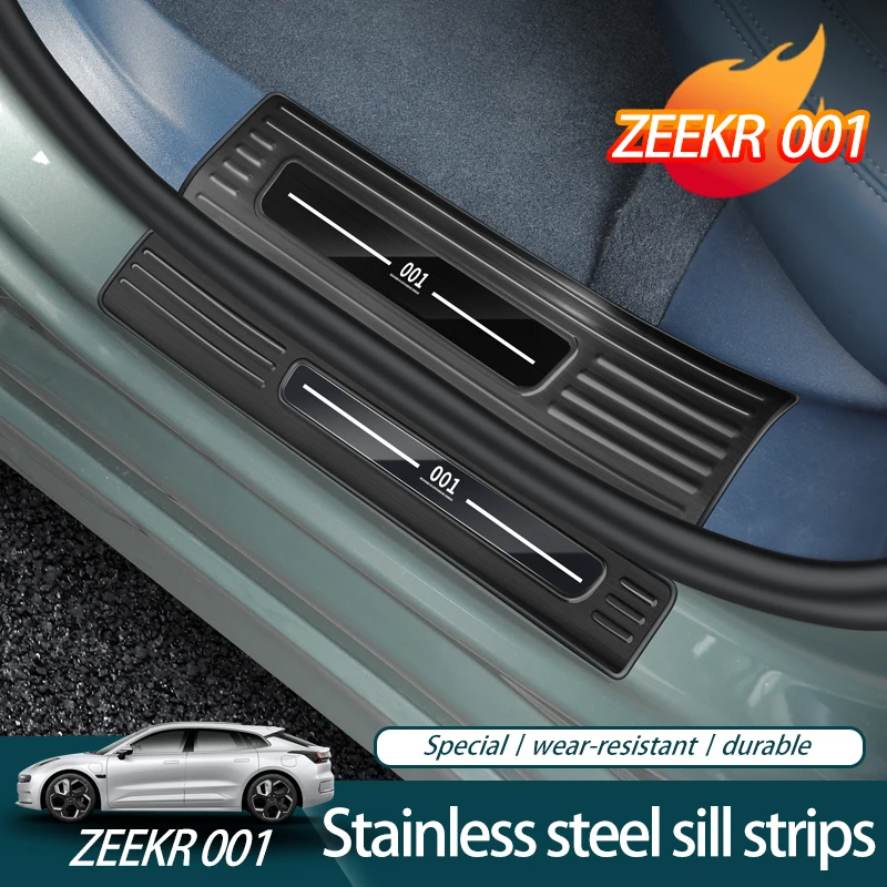 

for ZEEKR 001 sill strips, special stainless steel welcome protection strips in the car, anti-scratch upgrades, decorations