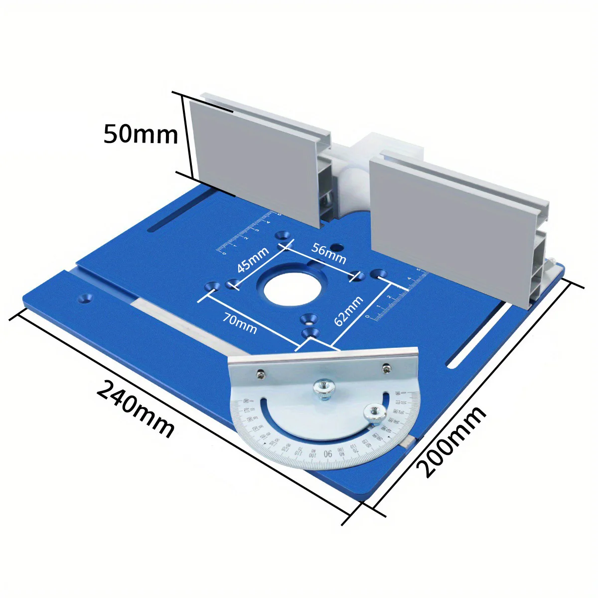Aluminium Router Table Insert Plate Woodworking Benches Router Flip Plate with Miter Gauge Guide Aluminium Fence Sliding Bracket
