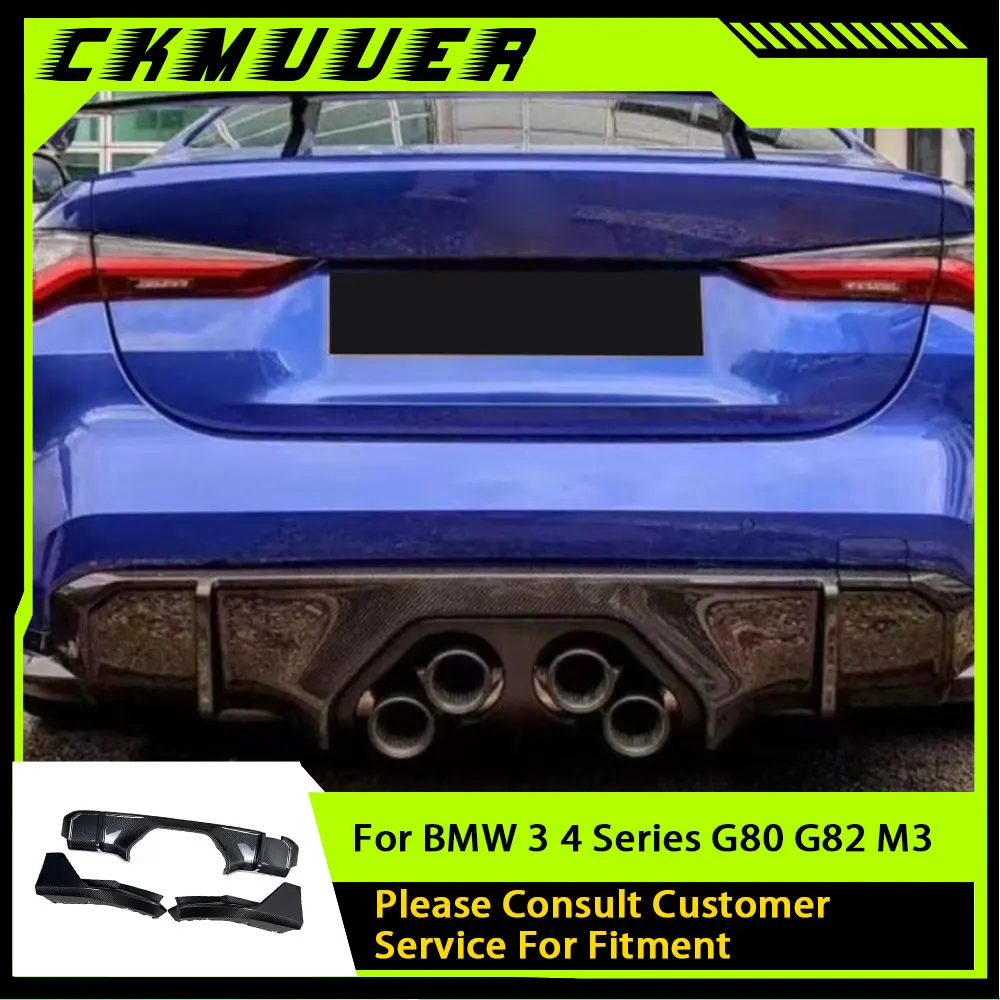 

CKMUUER Dry Carbon Rear Diffuser Lip Spoiler Splitters for BMW G82 G83 M4 2021 UP M Style Car Bumper Guard Body Kits Accessories