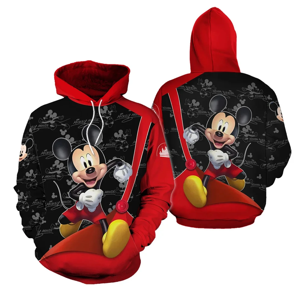 Sudadera con capucha de Disney Mickey Minnie para niños, encantadora sudadera con capucha de dibujos animados, ropa informal con capucha, abrigo de moda para niños y niñas, ropa para niños