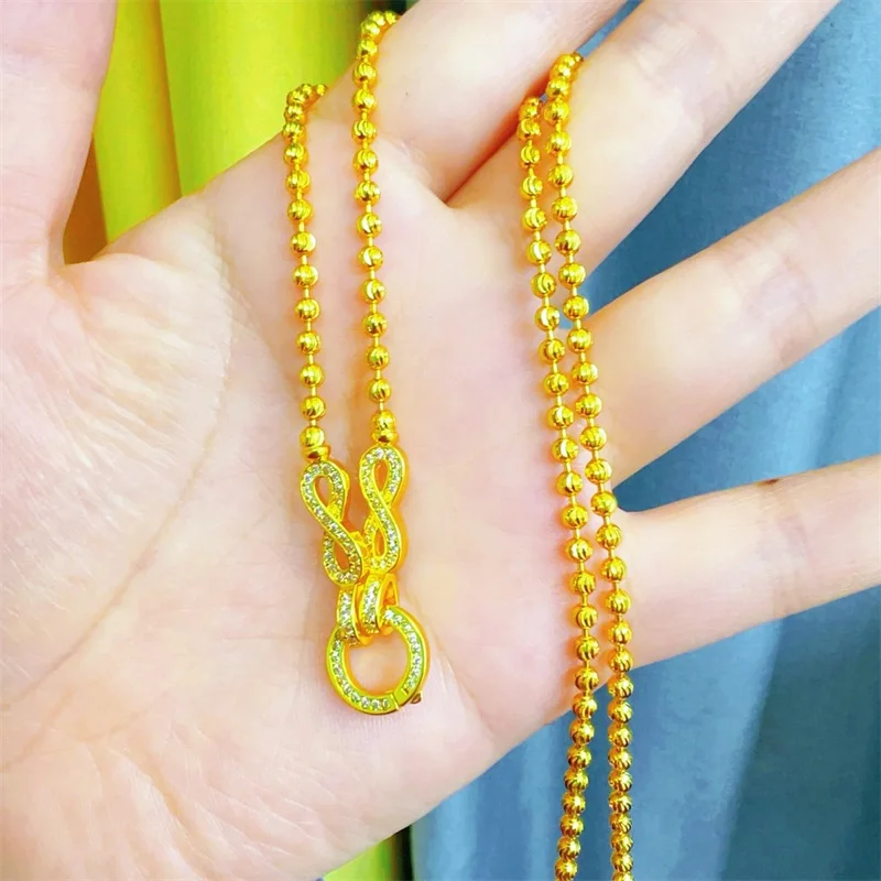 

Women's 24K Au999 Gold Color Vintage Watermelon Inlaid Rhinestone Bead Necklace, High-End Clavicle Pendant, Stylish Jewelry Gift