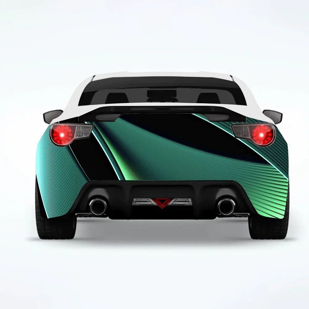 Abstract -  Turquoise Car Rear Wrap Car Stickers vehicle Decal Creative Sticker Car-Body Appearance Modification Decor Stickers