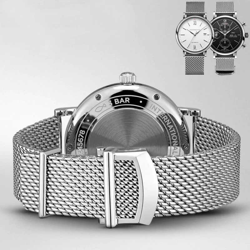 Watch straps steel belt For IWC Omega Longines Mido Milan mesh belt original refined steel bracelet men's 20mm 22mm