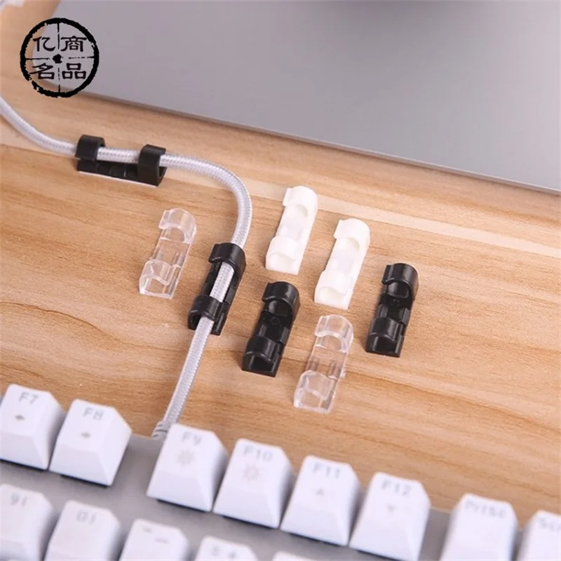 Cable Holder Clips 20pcs Cable Management Cord Organizer Clips Silicone Self Adhesive For Desktop Office Home