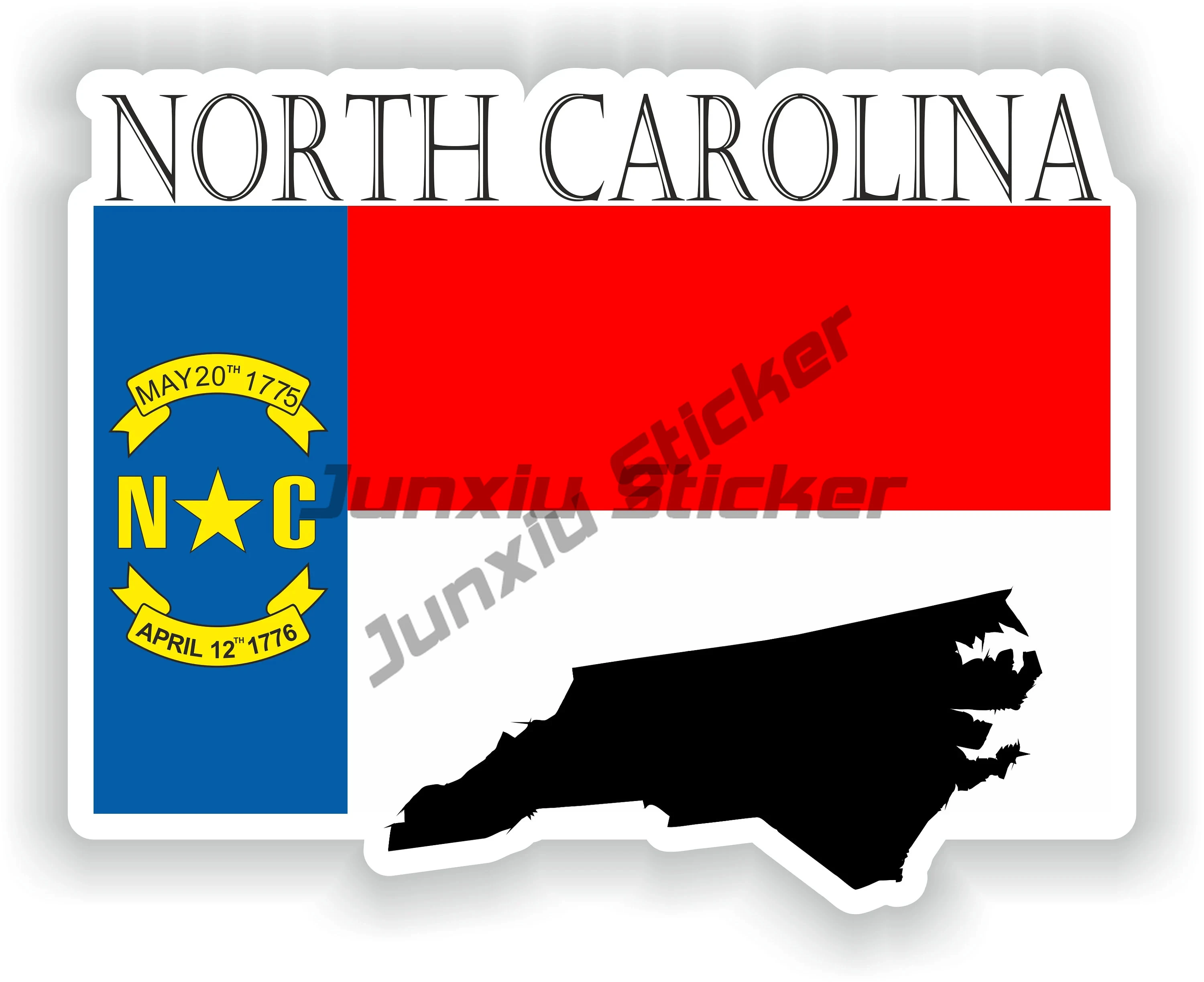 

Vintage North Carolina Flag Sticker Nc Old Decal Distressed American North Carolina Star of Life Emergency Meidcal Services